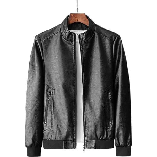 Men Genuine Leather Jacket Zipper Pockets 2021 New Autumn Slim Short Male Moto Cow Leather Jacket Biker Teenage Boy Spring