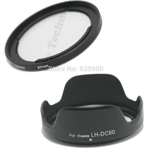 67mm Metal Lens adapter + LH-DC60 Hood For Canon SX20 SX30 SX40 SX40 HS HOOD+ FA-DC67A LH-DC60