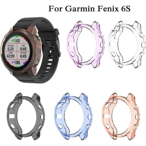 For Garmin Fenix 6S fashion TPU Watch Case Cover classic Bracelet Protective Frame Shell Replacement Shockproof Clear Watch Case