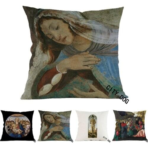 Christian Jesus Annunciation Painting art Cotton and linen 45*45cm square pillow Cushion cover Home sofa Decor