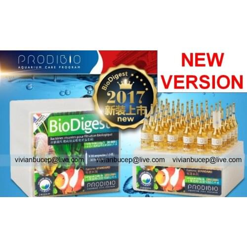NEW VERSION PRODIBIO Aquarium Care Program-BioDigest Bacterial Solution for Fish Tank fresh and Marine Water Free Shipping