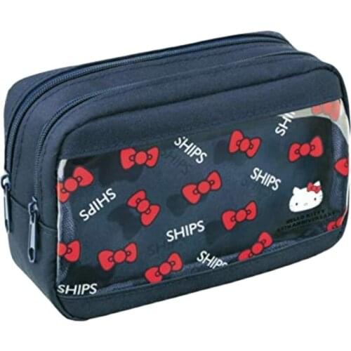 New Kawaii Anime Cat Girls Kids Woman Black Canvas Make up Cosmetic Bags Cases For Children