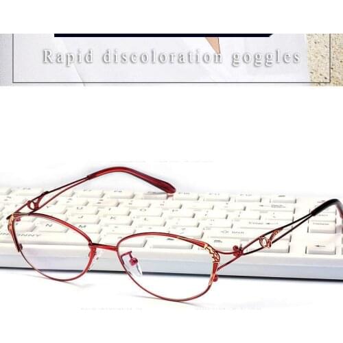 Metal Frame Anti Blu Light Reading Glasses Luxury Optical Eyeglasses for Ladies Women Ultralight Oval+1 +1.5 +2 +2.5+3 +3.5 +4