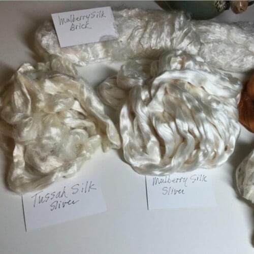 Wholesale natural silk roving 100% silk top fiber for scarf 500g/4balls/lot