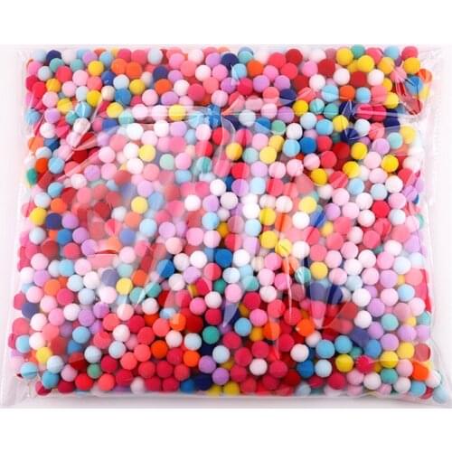 Wholesale Pompoms 1200Pcs 10mm Soft Pompones Fluffy Plush Fur Ball Crafts Toys DIY Home Decoration Sewing Supplies Accessories