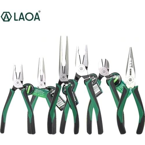 1pcs LAOA CR-MO Combination Pliers Long Nose Plier Fishing Pliers Wire Cutter Stripping American Type Tools For Electrician