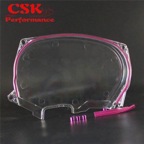 Clear Timing Belt Pulley Cover For Mitsubishi Lancer Evolution 4G63 EVO4 5 6 7 8