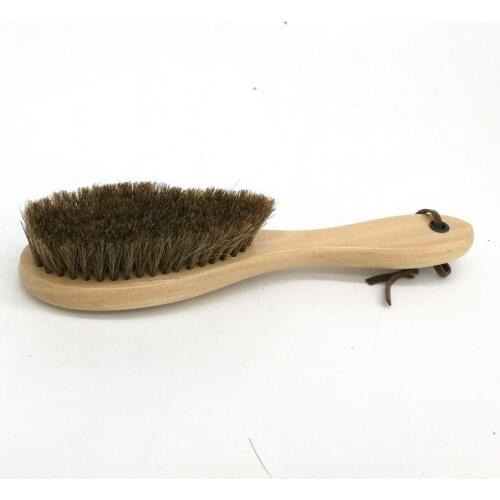 The long handle brush horsehair shoes brush not to hurt the cortex elastic to ash oil polishing