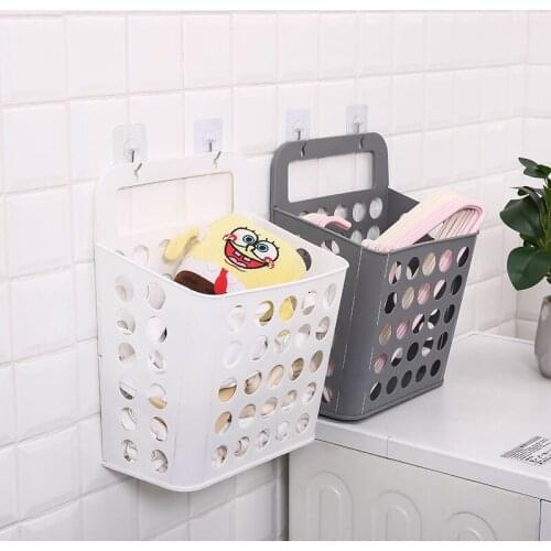 Perforation-free Foldable Wall Hanging Dirty Clothes Hamper Laundry Basket With Dirty Clothes Storage Basket