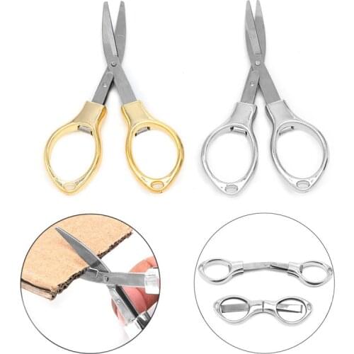 Stainless Steel Mini Folding Scissors Keychain Fishing Scissor Cutter Camping