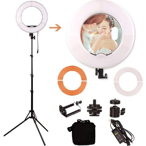 18" LED Video Ring Light 6ft Stand Tripod Adjustable Heavy Duty Mount for DSLR, iPhone Smartphones for Make Up,Youtube Video