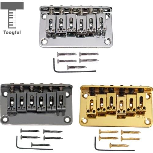 Tooyful Zinc Alloy 6 String Guitar Fixed Bridge Tailpiece with Screws Wrench Set for Electric Guitar Parts