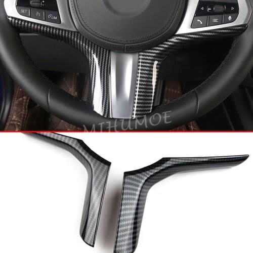 Carbon Fiber Steering Wheel Trim For BMW X3/X4/X5/X6/X7/M5/3/5/7/6/8-Series 2016 2017 2018 2019 2020 F90 G01 G02 G05 G16 G20 G21