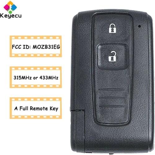 KEYECU Smart Remote Car Key Fob 2 Buttons ASK 315MHz 433MHz for Toyota Prius 2004 2005 2006 2007 2008 2009, M0ZB31EG MOZB31EG