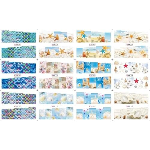 UPRETTEGO 12 PACKS / LOT NAIL ART BEAUTY WATER DECAL SLIDER NAIL STICKER MARINE UNDER SEA CONCH STARS FISH SCALE BN157-168