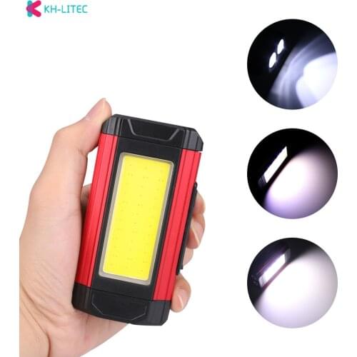 USB Rechargeable COB Work Light Portable LED Flashlight Torch Waterproof Camping Lantern Magnet Design with Power Display