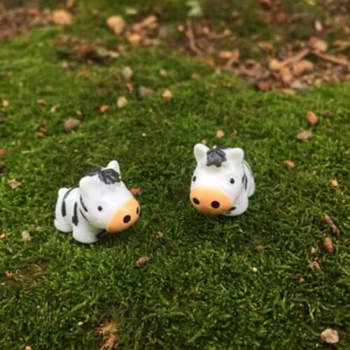 ZOCDOU 2 Pieces Zebra Pinto Horse Cow Africa Ghana Nigeria Model Small Statue Little Figurine Crafts Figure Ornament Miniatures