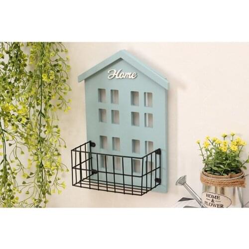 1PC Home Decoration Wood Vintage Wooden Storage Racks Wall Hanging Decorative Storage Box Flower Pot House Storage Rack JL 270