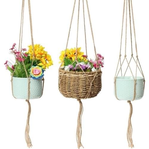 1Pcs Pot Hanging Rope Hemp Ropes Macrame Plant Flower Pot Hang Holder Basket Hanger Home Vertical Garden Balcony Decoration