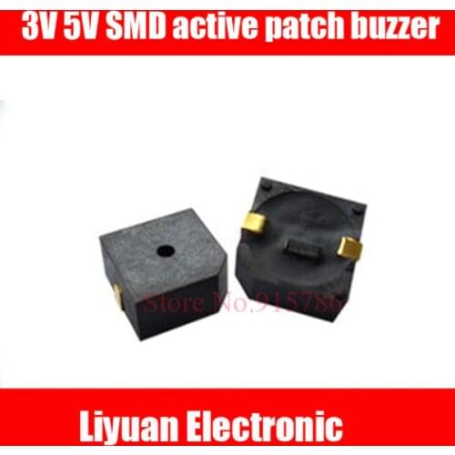 10pcs/lot 3V 5V ultra small SMD active patch buzzer 9.6mm * 9.6mm * 5mm square