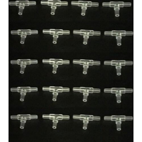 10pcs/lot 4mm 3 ways Aquarium Fish Tank Air Pump Connector T Shaped Connector Control Valve Air Pipe Tube Accessories Acrylic