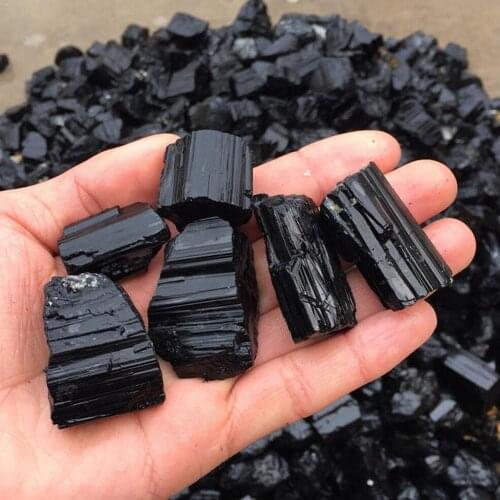 100g Natural Black Tourmaline Crystal Gemstone Collectibles Specimen Rough Home Mineral 2cm Rock Healing Stone Decor V9M7