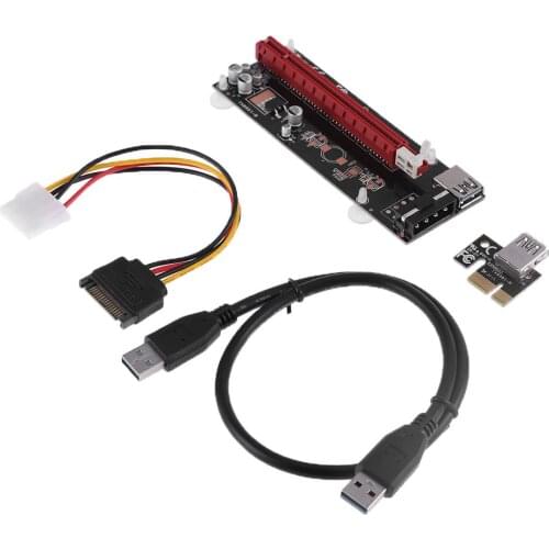 1x to 16x Extender Riser Card PCI-E Express 4Pin USB3.0 Cabl BTC Miner Household Computer Parts for Bitcoin Miner Mining
