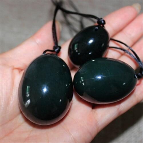 3pcs Nephrite Jade Eggs For Women Kegel Exercise Drop Shipping Jade Yoni Egg Set Vaginal Muscle Tightening Drilled Massage Stone