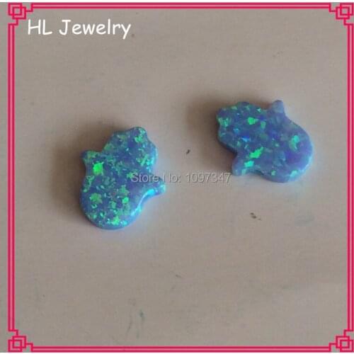 30PCS/Lot OP06 Baby Blue Synthetic Opal Hamsa 11*13MM Size Hamsa Opal