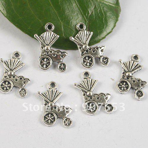 30pcs Tibetan silver baby carriage design pendant h0460