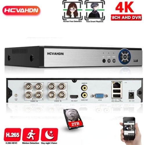 4K 8CH AHD DVR CCTV Camera System P2P 8MP Hybrid NVR DVR Recorder Motion Detection XMEYE Video Surveillance Recorder H.265 ONVIF