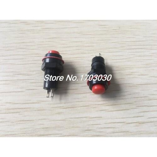 5 x DS-211 11mm Thread 2Pins Self-locking SPST Push Button Switch Red AC 125V 2A