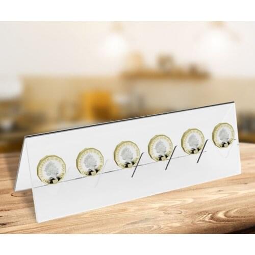 6-Slot Clear Acrylic Commemorative Coin Display Rack Holder Stand for Collector R7RC