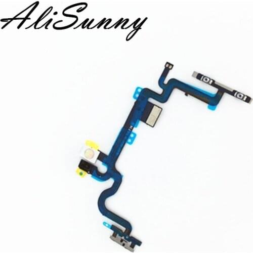 AliSunny 50pcs Power Flex Cable for iPhone 7 4.7'' 7G On Off Switch Volume control Ribbon Metal Bracket Replacement Parts