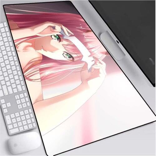 Anime Dear Franxx Mouse Pad XXL Darling In The Franxx Gaming Mousepad Laptop Waterproof Keyboard Desk Mat Pink Mousepad gift