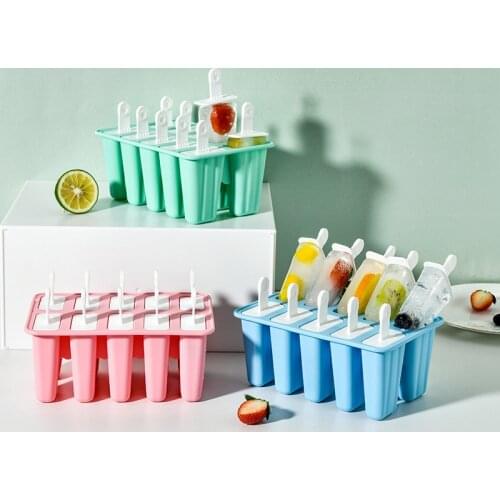 Food Safe Silicone Ice Cream Molds 6 Cell Frozen Ice Cube Molds Popsicle Maker DIY Homemade Freezer Lolly Mould With Free Sticks