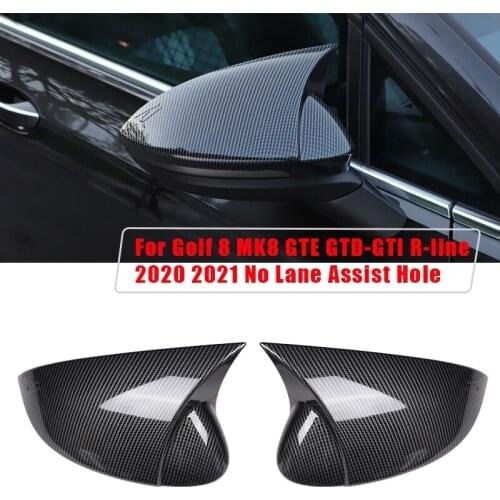Carbon Fiber Side Mirror Rear View Mirror Cover Cap Ox Horn for Golf 8 MK8 GTE GTD R-Line 2020 2021
