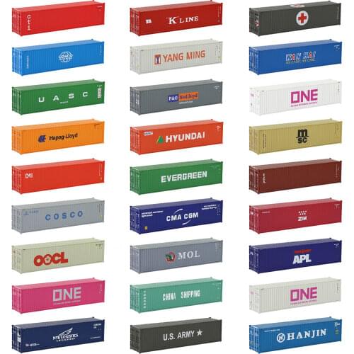 1pc HO Scale 1:87 40ft Shipping Container Model Trains Wagons Railway Carriages C8746