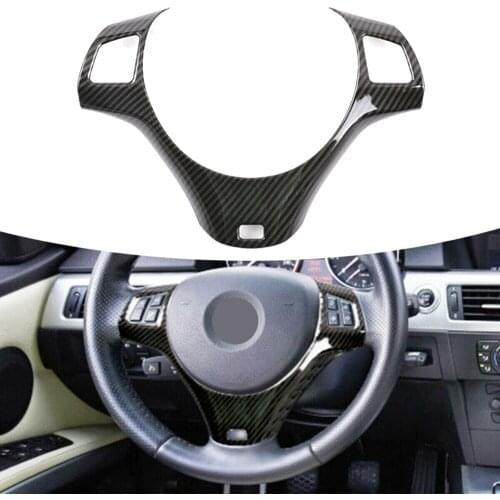 Carbon Fiber Style Steering Wheel Cover Is Decorated For The BMW 3 Series E90 E92 E93 05-12 Bmw E90 Carbon Trim Mouldings