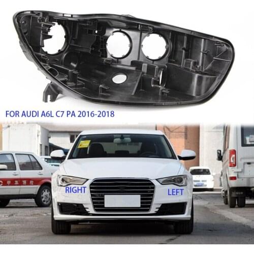 For audi A6L C7 PA 2016-2018 shell Headlight black casing lens cover lampshade Headlight black base Black plastic house black