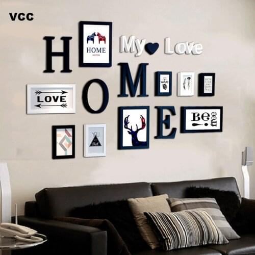 Wood Pictures Frames For Wall Hanging Picture Frame With Letters Wall Art Classic Photo Frame For Wall Home Decor