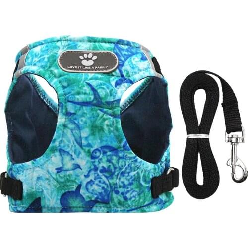 Breathable Dog Cat Harness Reflective Bulldog Harnesses Leash for Chihuahua Yorkshire Terrier Leashes Outdoor Pet Accessories