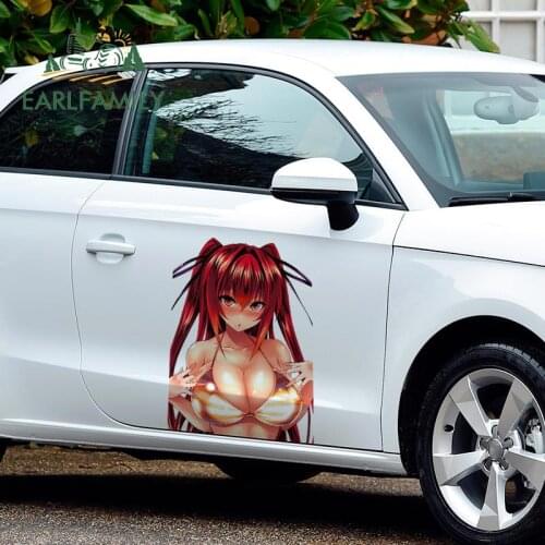 EARLFAMILY 43cm x 33cm For Shinmai Maou No Big Car Stickers Anime Sexy Decal Campervan Motorcycle Funny Vinyl Car Wrap Decor