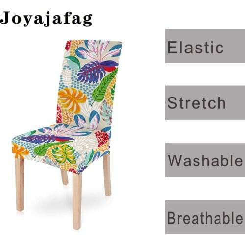 Leaves Stretch Dining Chair Cover Spandex Elastic Seat Covers Case For Wedding Hotel Banquet Living Room Washable