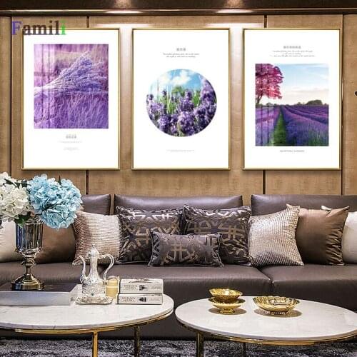 Printing pictures Lavender Garden Canvas Paintings Wall Art Picture Nordic Home Decor For Living Room And Bedroom