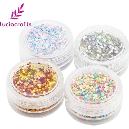 Lucia crafts 1mm Mix 4 Colors Glitters Sequins Nail Art Tips Design Tools Decoration Accessories 4boxes/lot,1box/color D0102