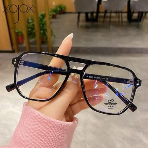 XojoX Computer Glasses Frame for Women Men Vintage Square Spectacle Luxury Eyewear Anti-Blue Light Optical Eyeglasses