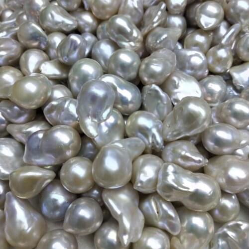 Wholesale 13-15mm Size Natural Freshwater Pearls, Loose Baroque Pearls, White Irregular Pearls