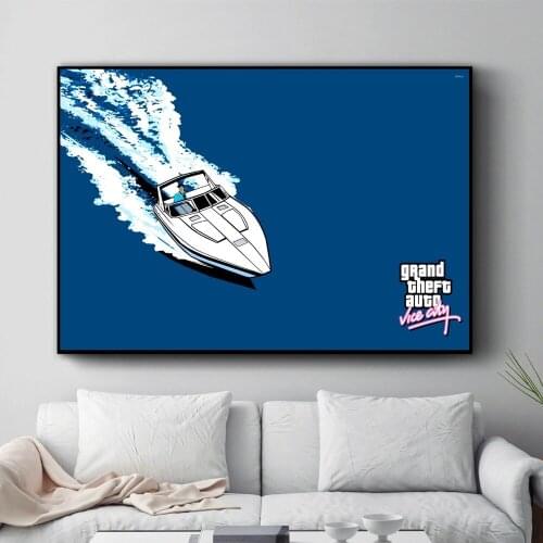 Gta Vice City Sunset Landscape Posters And Prints Canvas Painting Wall Pictures For Living Room Art Decoration Home Decor Obrazy