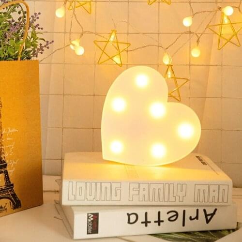 Romantic Valentines Proposal Letter Lamps Indoor Decorative Nights Lamps LED Night Light 3D Love Heart Marquee Wedding DIY